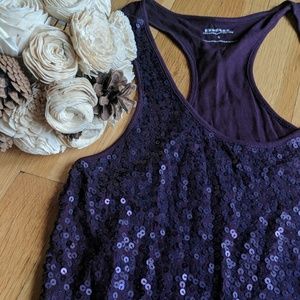 Express purple sequin tank top - size small